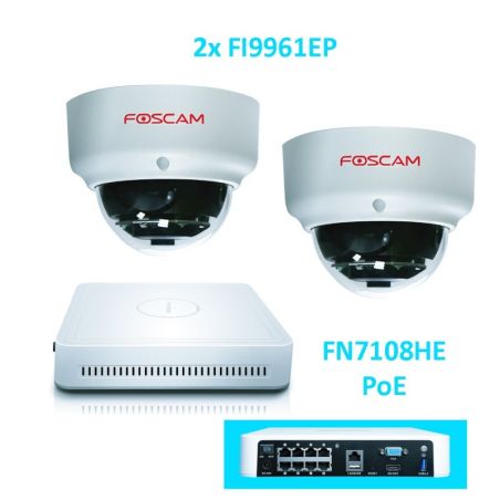 PACK 2X D2EP POE + NVR FI7108HE POE