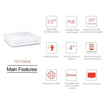 PACK 2X D2EP POE + NVR FI7108HE POE