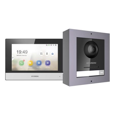 KIT DE VIDEOPORTERO IP HYUNDAI NEXTGEN COMPUESTO POR ESTACIÓN DE VIDEOPORTERO DE SUPERFICIE + MONITOR IP TÁCTIL DE 7"