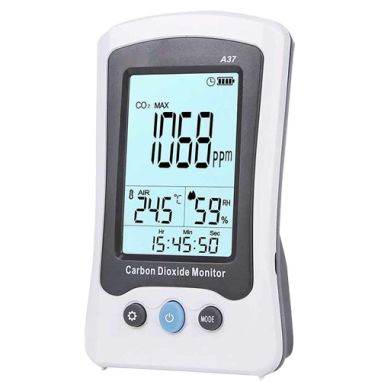 Medidor de CO2, temperatura y humedad Con alarma visual y audible programable