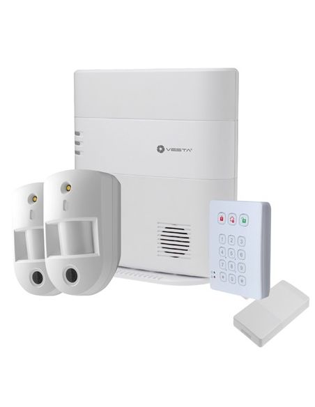 KIT alarma VESTA BY CLIMAX vía radio Central IP, Teclado, 2 Detectores PIRCAM y 1 Contacto magnético