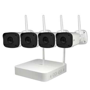 Kit de Videovigilancia Uniview IP WiFi NVR 4 canales IP + 4 Cámaras bullet para Exterior IR 30M  (UV-IPC2122SR3-F40W-D)