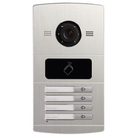 Videoportero IP Safire para 4 apartamentos, Cámara 1,3Mpx para exterior, Altavoz y micrófono Antivandálico