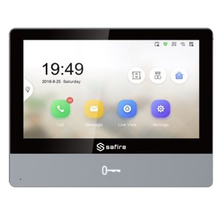 Monitor IP, SIP, WiFi Safire para Videoportero de 7" Slot MicroSD 8 alarma Micrófono y altavoz