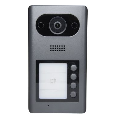 Videoportero IP PoE Cámara 2Mpx gran angular 4 botones, Audio bidireccional, Antivandálico