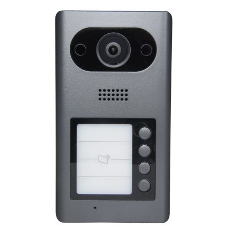 Videoportero IP PoE Cámara 2Mpx gran angular Audio bidireccional 4 botones Antivandálico