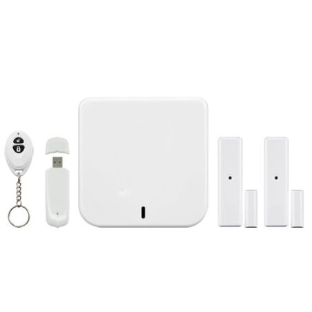 Kit de alarma doméstica Inalámbrico IP, Pasarela De Control, Contactos magnéticos y Mando