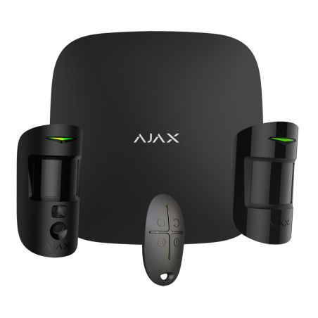 Kit de alarma profesional Certificado Grado 2 Inalámbrico 868 MHz Ajax Hub 2, 1 PIRCAM 1 detector PIR y 1 mando
