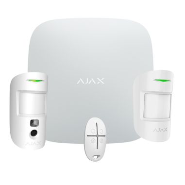 Kit de alarma profesional Certificado Grado 2 Inalámbrico 868 MHz Ajax Hub 2, 1 PIRCAM 1 detector PIR y 1 mando