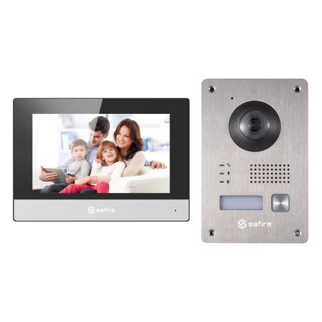 Kit Videoportero Safire a 2 hilos Placa exterior de 2mpx + Monitor IP