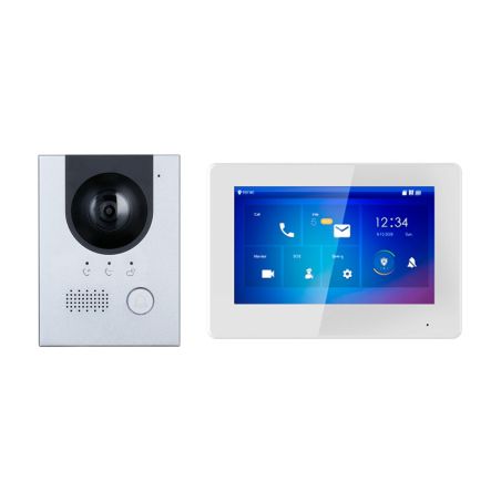Kit de Videoportero X-Security Tecnología 2 hilos y PoE Placa exterior, Monitor 7", Hub conversor + soporte