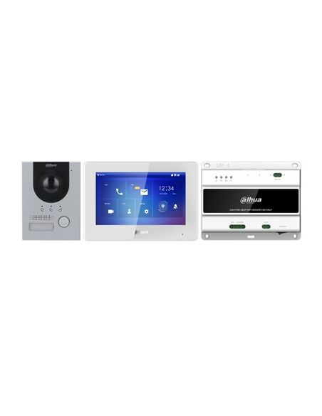 Kit de Videoportero Dahua a 2 Hilos y PoE Placa exterior + Monitor 7" + Switch