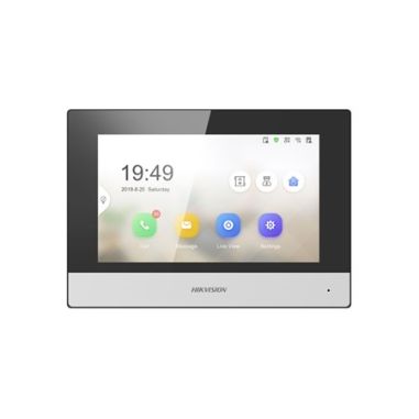 Monitor de videoportero IP PoE hikvision pantalla TFT 7" para interior ranura SD