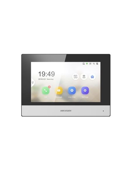 Monitor de videoportero IP PoE hikvision pantalla TFT 7" para interior ranura SD