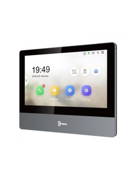 Monitor de videoportero IP PoE WiFi Hikvision pantalla táctil a color de  7" para interior