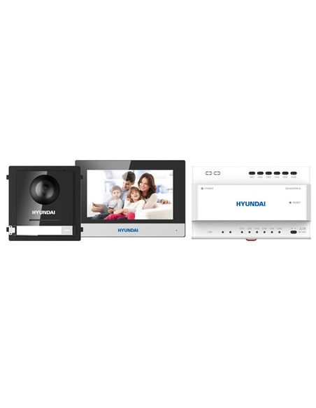 Kit Hyundai 2 hilos Placa 2mpx IR 5m + Monitor 7" + Alimentador