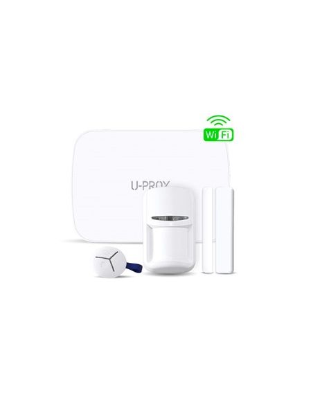Kit de alarma Wifi U-Prox central vía radio + detector antimascotas + contacto magnético + pulsador de 3 botones