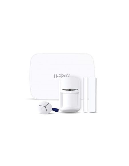 Kit de alarma U-Prox vía radio central Ethernet + detector antimascotas + contacto magnético + pulsador de 3 botones