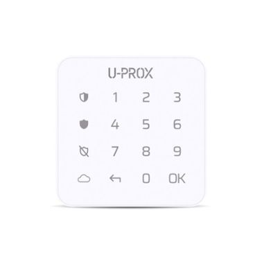 Teclado U-Prox ergonómico con botones táctiles y retroiluminados Controla una partición Blanco