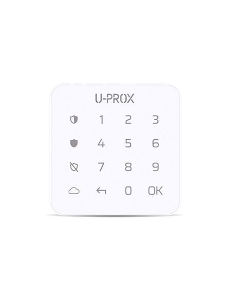 Teclado U-Prox ergonómico con botones táctiles y retroiluminados Controla una partición Blanco