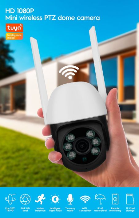 Cámara motorizada WIFI Full-HD con seguimiento compatible con Alexa