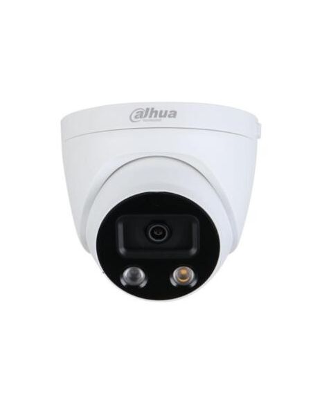 Domo fijo IP PoE Dahua óptica fija 2mpx StarLight con LED blanco + LED IR hasta 50 m para exterior