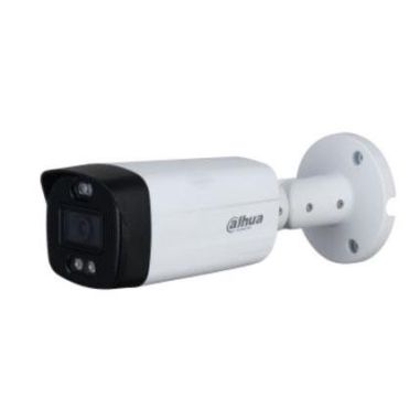 Cámara bullet 4 en 1 Dahua Full-Color Óptica fija 5mpx para exterior, con disuasión activa iluminación blanca Smart de 40m