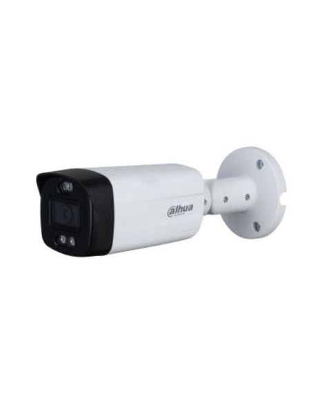 Cámara bullet 4 en 1 Dahua Full-Color Óptica fija 5mpx para exterior, con disuasión activa iluminación blanca Smart de 40m