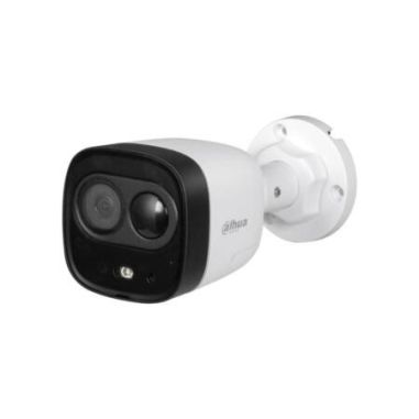 Cámara bullet Dahua Óptica fija 5mp con disuasión activa para exterior, Smart IR 20m y detección de movimiento por PIR