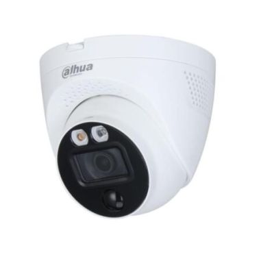 Domo fijo 4 en 1 Dahua Full-Color Óptica fija 5mp para exterior con disuasión activa, iluminación blanca Smart de 40m