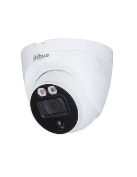 Domo fijo 4 en 1 Dahua Full-Color Óptica fija 5mp para exterior con disuasión activa, iluminación blanca Smart de 40m