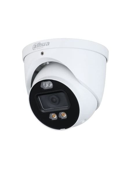 Cámara domo 4 en 1 Dahua Full-Color Óptica fija de 5mp para exterior con Smart Light de 40m, sistema POC, Micrófono y Alarma