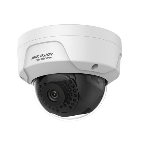 Domo fijo IP Serie HiWatch™ de HIKVISION® de 4MP con iluminación infrarroja 30m, antivandálico apto para exterior