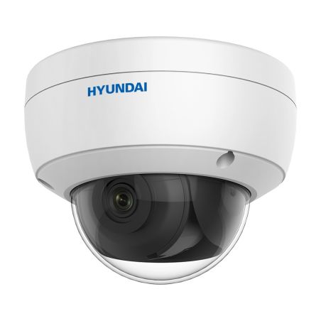 Domo fijo IP PoE Hyundai Óptica fija de 2MP con iluminación infrarroja 30m, AIsense y antivandálico apto para exterior