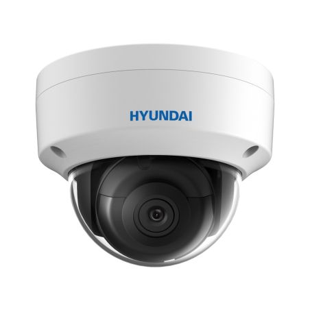 Domo fijo IP PoE Hyundai Óptica fija de 4MP con iluminación infrarroja 30m, IVS y antivandálico apto para exterior