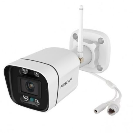 Foscam V5P Cámara IP - WiFi Dual 2.4/5Ghz - 5 Mpx, Exterior con focos y Sirena, Audio bidireccional, Blanca