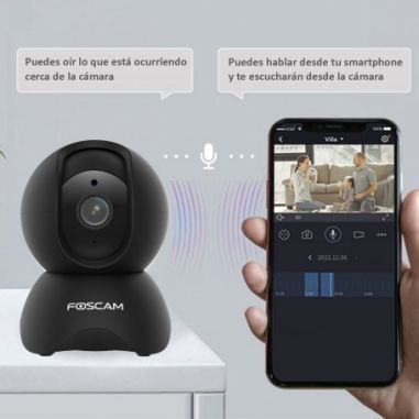 Foscam X5 Cámara Negra IP 5MP, WiFi /LAN, P/T...