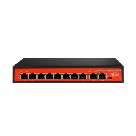 Switch PoE no gestionable de 8 PoE + 2 Ethernet Gigabit