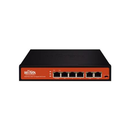 Switch PoE no gestionable de 4 PoE Gigabit + 2 RJ45 Gigabit