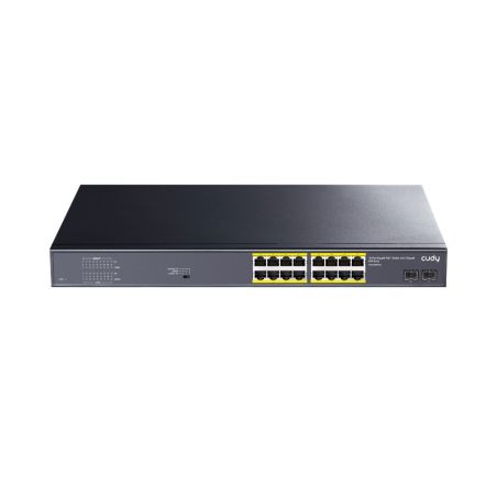 Switch PoE+ de 16 puertos Gigabit y 2 ranuras SFP