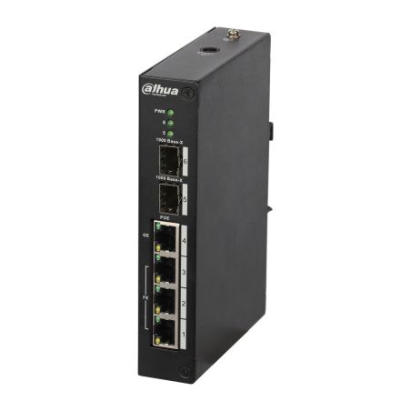 Switch PoE (máximo 120W) gestionable L2 de gama industrial con 3 puertos Fast Ethernet PoE + 1 puerto uplink Gigabit Eth