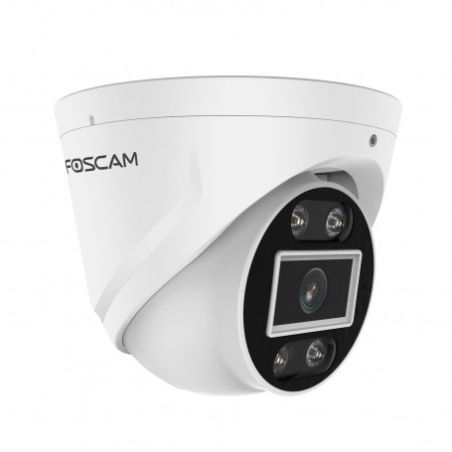 Foscam T8EP Cámara IP PoE, 8Mpx, Exterior con Focos y Sirena, Audio Bidireccional, blanca