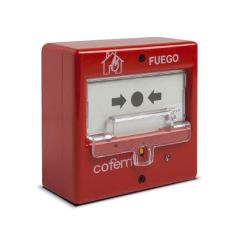 Pulsador manual de alarma rearmable microprocesado y...