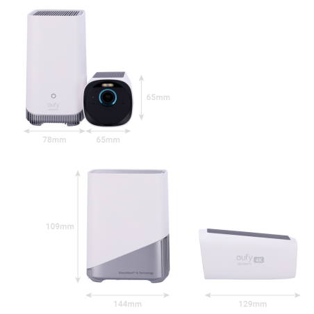 Kit 2 Cámaras solar + 1 HomeBase Eufy by Anker