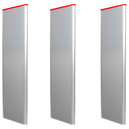 Antena antihurto EAS  Tecnología AM 58 kHz  2 pasillos: maestra y dos esclavas  Conexión WiFi Plug & Play Apta para publicidad