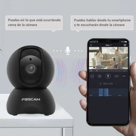Foscam X5 Cámara IP 5MP, WiFi /LAN, P/T Seguridad con detección humana AI. Compatible con Alexa y Google Assistant