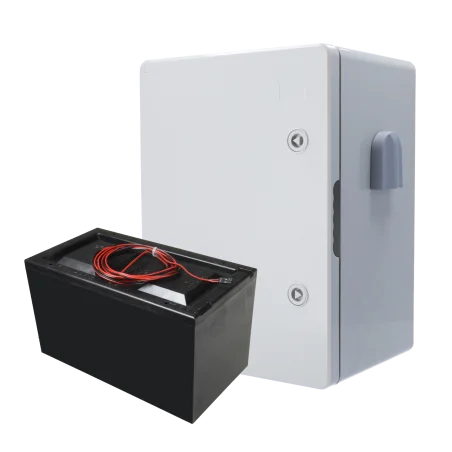 Kit Ajax formado por: BATT-60V-6000WH (batería) y BOX-403022-IP65 (armario de poliéster)
