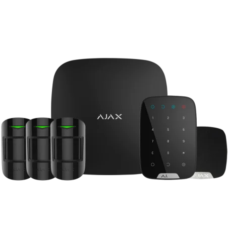 Alarma Ajax negro AJ-HUBKIT-RENOVE1-B Certificado Grado 2 Comunicación Ethernet y GPRS Inalámbrico 868 MHz Jeweller
