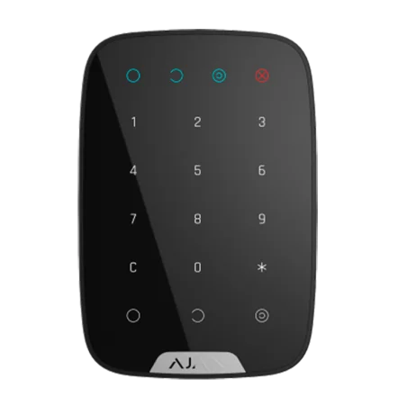 Kit de alarma Ajaz negro Certificado Grado 2 Comunicación Ethernet y dual SIM GPRS Inalámbrico 868 MHz Jeweller y Wings