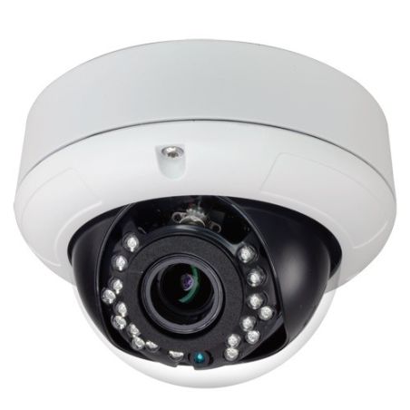 Cámara Domo 4 en 1 (HDCVI/HDTVI/AHD/CVBS)  720p HD, exterior, óptica varifocal 2.8 ~ 12mm, visión nocturna 25m